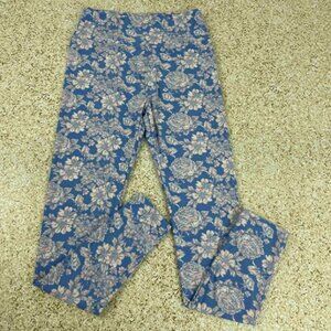 LuLaRoe One Size Blue Floral Leggings